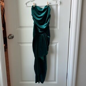Elegant Green Strapless Dress